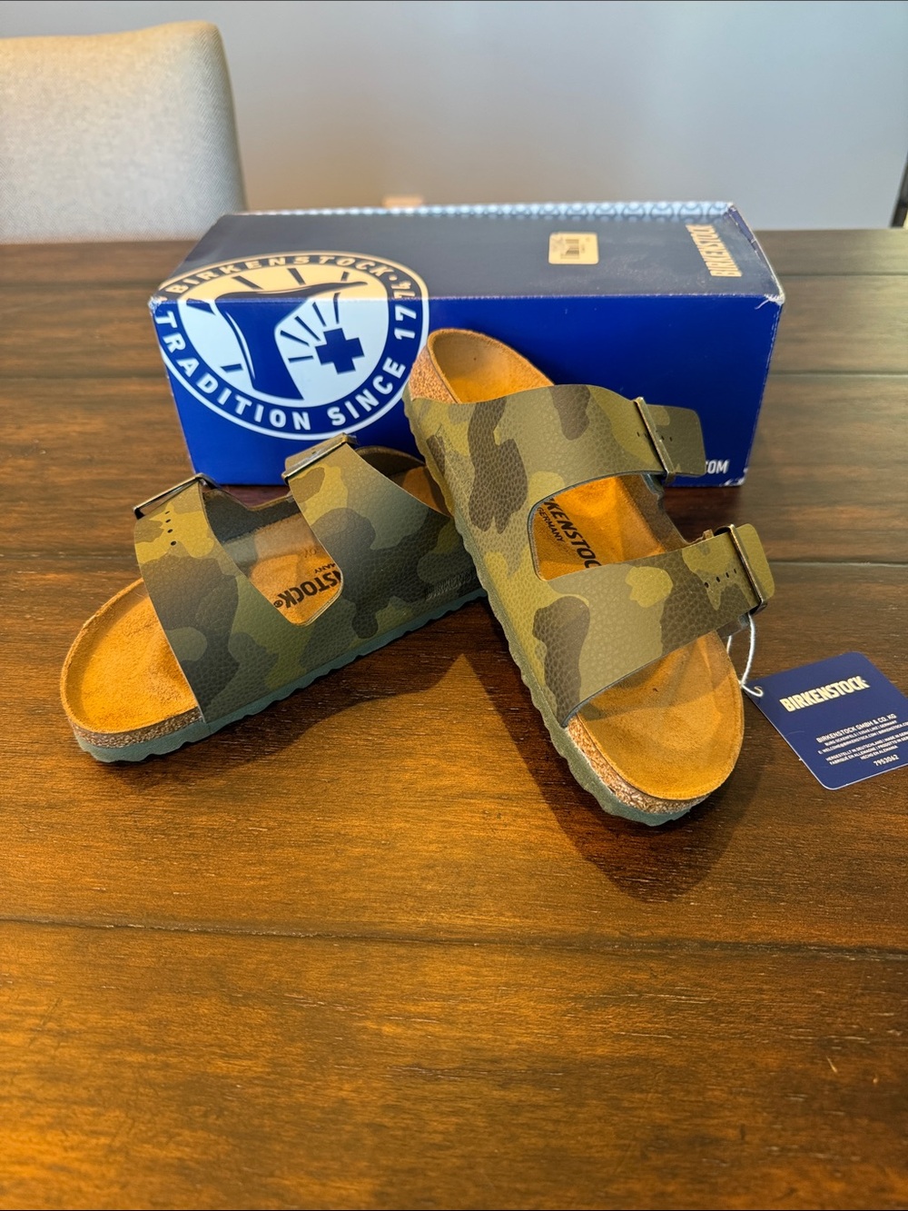 Birkenstock Women’s Camouflage Arizona Two-Strap Sandal - Green Camo